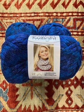 3 x New Red Heart Boutique Twilight Acrylic Yarn Blue, Navy & Purple Super Bulky
